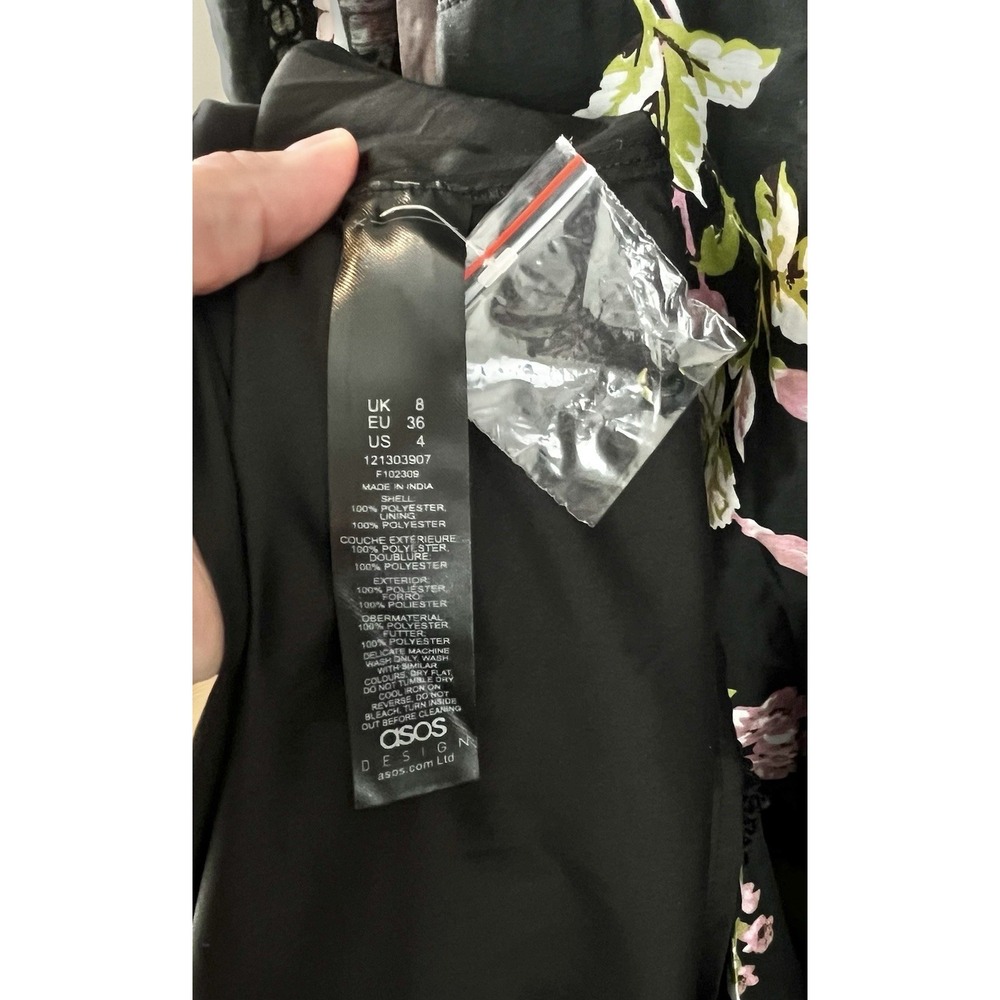 ASOS DESIGN Color Block Maxi Dress Floral Prairie Cottage Core Romantic Sz 4 - Picture 6 of 11